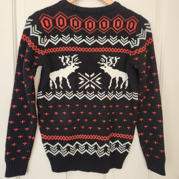 Cute Ugly Christmas Sweater Reindeer Snowflake Holiday Festive Winter Cozycore S - Picture 2 of 9